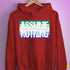 Assume Nothing Gay Male Pride Flag Hoodie - Red